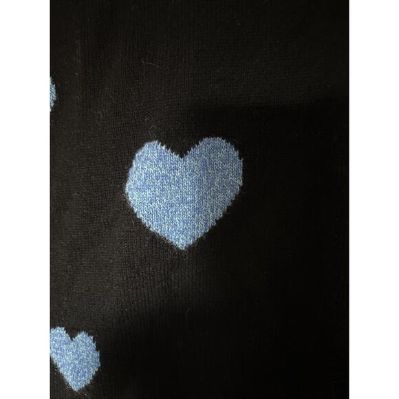 Autumn Cashmere Girls Pullover Sweater Black blue Hearts print sz 12 New - Picture 2 of 10